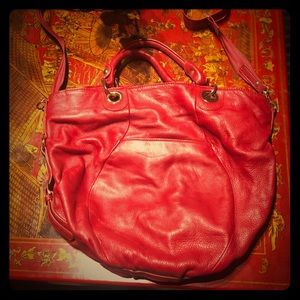 Red leather purse